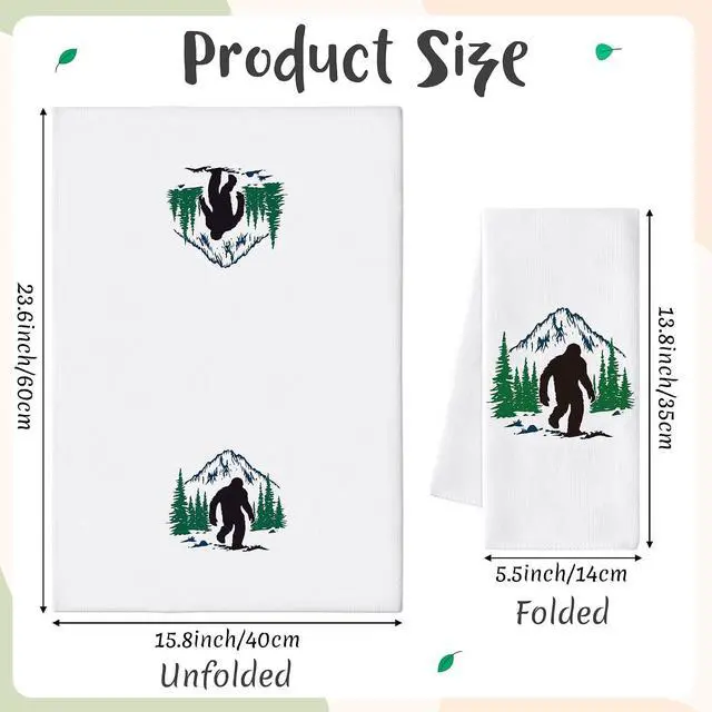Alt view image 2 of 7 - Funny Gorillas Hand Towel - 6Pcs Forest Mountain Gorilla Theme Kitchen Dishcloths Set Polyester Soft Towels for Bathroom Accessories Home Dining Decor Housewarming Gifts for Men Women