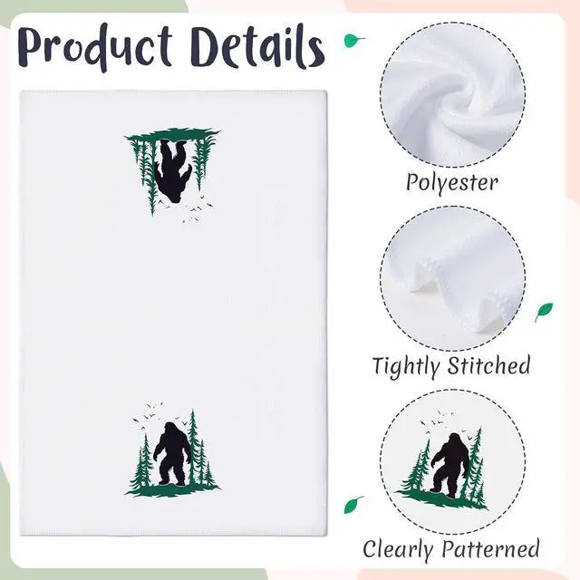 Alt view image 3 of 7 - Funny Gorillas Hand Towel - 6Pcs Forest Mountain Gorilla Theme Kitchen Dishcloths Set Polyester Soft Towels for Bathroom Accessories Home Dining Decor Housewarming Gifts for Men Women