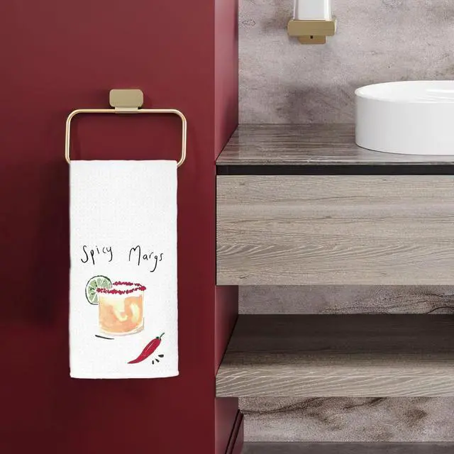 Alt view image 3 of 6 - Margarita Lovers Gifts for Women Decorative Kitchen Hand Towels, 16x24 Inch, Spicy Margaritas Cocktail Dish Tea Towels for Kitchen Bar Cart Pub Decor