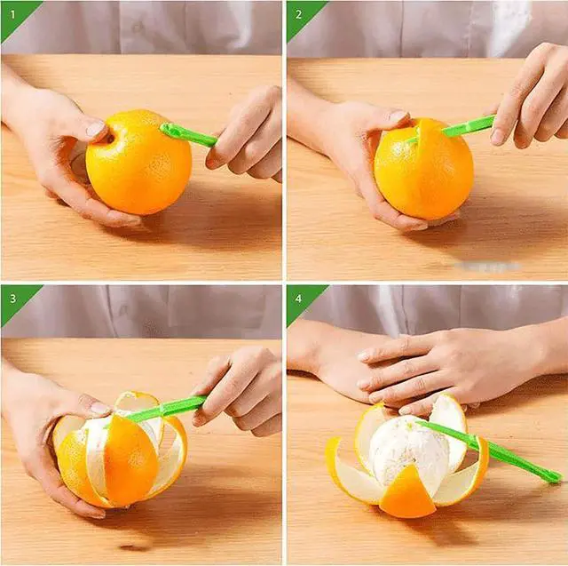Alt view image 2 of 5 - Orange Peeler - YAWALL 6Pcs Orange Peeler Tool, Plastic Lemon Citrus Peeler, Easy Open Orange Slicer Peel Cutter Kitchen Accessories Knife Gadget Pelador De Naranjas
