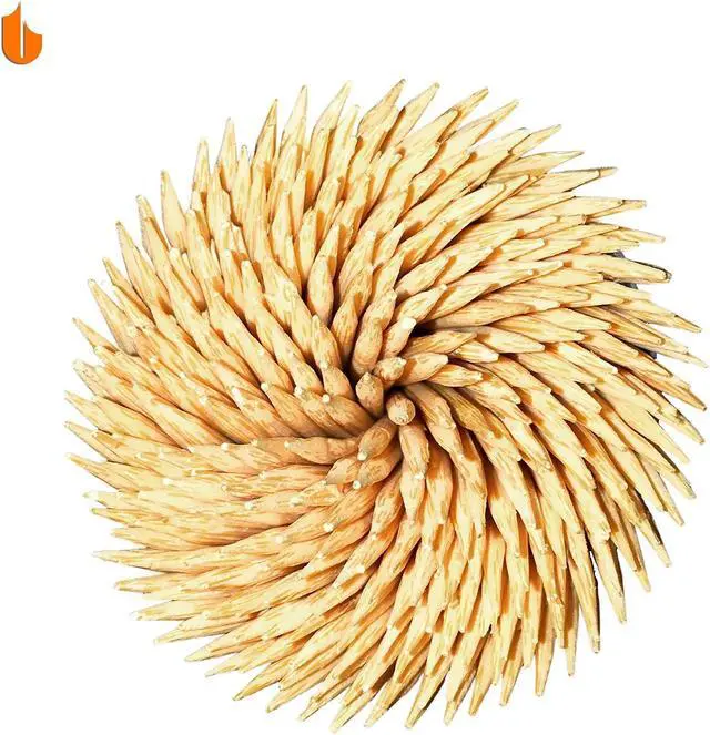 Alt view image 2 of 7 - Sturdy Toothpick Holder with 800 Natural Toothpicks Wooden 2Pack Beige | Upgraded Resistant Bend & Break Durable Tooth Picks for Teeth Cleaning DIY Crafts Appetizer Olive Barbecue Fruit Food