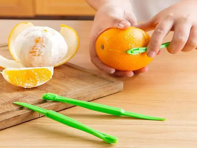Alt view image 4 of 5 - Orange Peeler - YAWALL 6Pcs Orange Peeler Tool, Plastic Lemon Citrus Peeler, Easy Open Orange Slicer Peel Cutter Kitchen Accessories Knife Gadget Pelador De Naranjas