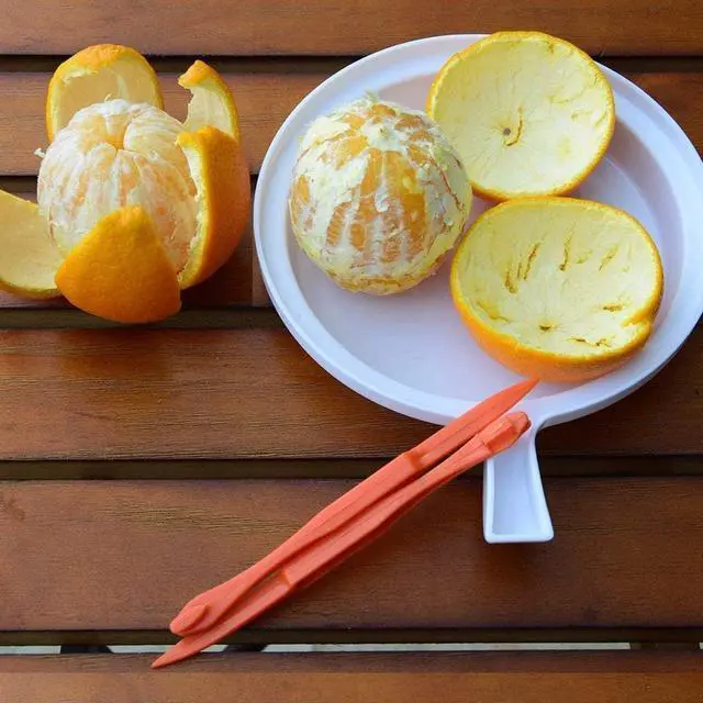 Alt view image 5 of 5 - Orange Peeler - YAWALL 6Pcs Orange Peeler Tool, Plastic Lemon Citrus Peeler, Easy Open Orange Slicer Peel Cutter Kitchen Accessories Knife Gadget Pelador De Naranjas