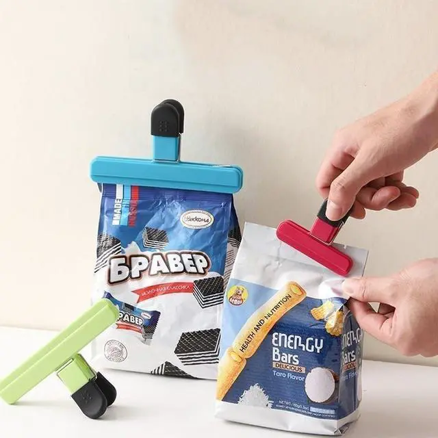 Alt view image 2 of 7 - Chip Bag Clips, 10 Pack Food Bag Clips, Large Bag Clips Kitchen Clips for Food Storage with Air Tight Plastic Heavy Seal Grip (Assorted Sizes and Colors)