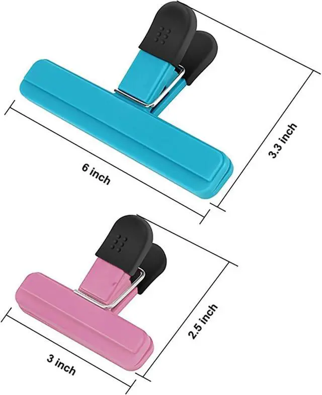 Alt view image 3 of 6 - Chip Clips, 8 Pack Food Clips, Snack Bag Clip, Plastic Heavy Duty Seal Grips for Food Storage, Home, Office and More (4 x L, 4 x S)