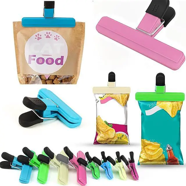 Alt view image 5 of 6 - Chip Clips, 8 Pack Food Clips, Snack Bag Clip, Plastic Heavy Duty Seal Grips for Food Storage, Home, Office and More (4 x L, 4 x S)