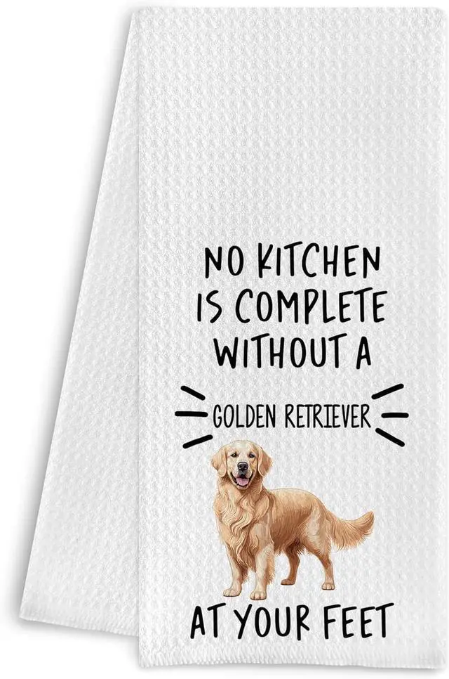 Main image of Golden Retriever Kitchen Towels - Golden Retriever Gifts, Golden Retriever Decor for Kitchen, Golden Retriever Dish Towel 16 X 24 Inches (Chenille)