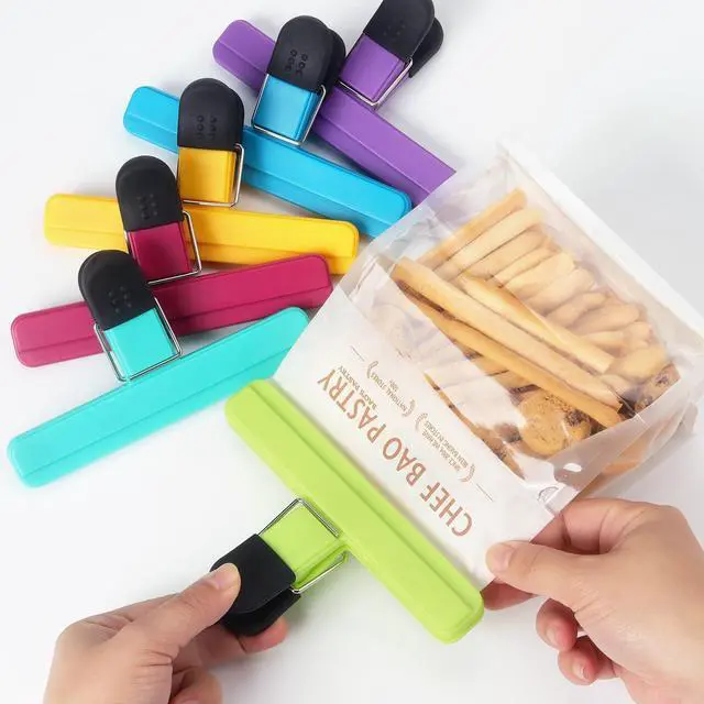 Alt view image 6 of 7 - Tamaki 6 Pack Large Chip Bag Clips Assorted Color Food Clips, 6 x 3.5 Inch | Plastic Heavy Duty Seal Grip