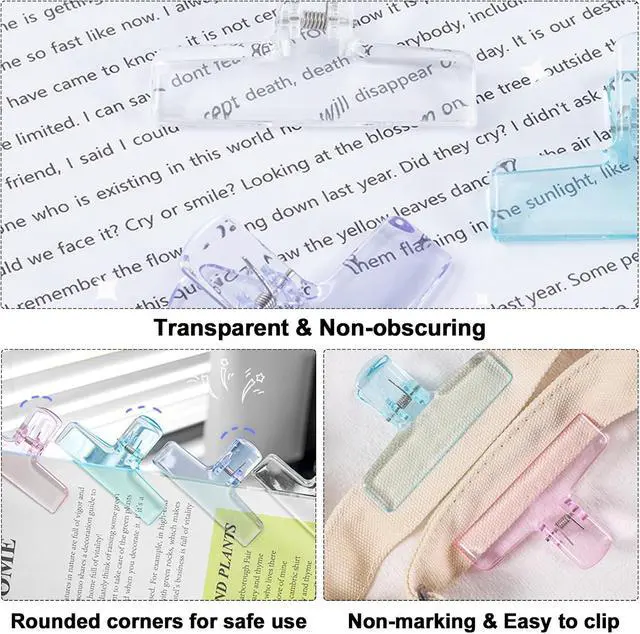 Alt view image 6 of 7 - 6 Pack Cute Chip Clips, Acrylic Clear Seal Clips for Food Storage | 6-Color Transparent Sealing Clip, Strong Spring Closure, Suitable for Kitchen Packaging Bags, Snack , Paper Storage