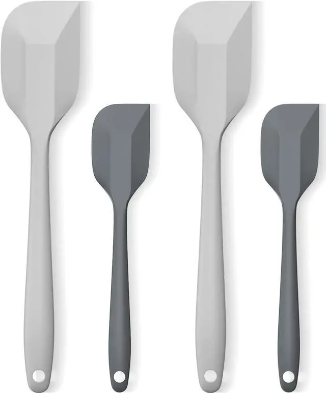 Main image of Silicone Spatula Set, Premium Spatulas Silicone Heat Resistant 2 Small & 2 Large Flexible Scraper for Nonstick Cookware, Rubber Spatula for Kitchen Mixing Baking Cooking Use, Soft Spatula - Gray