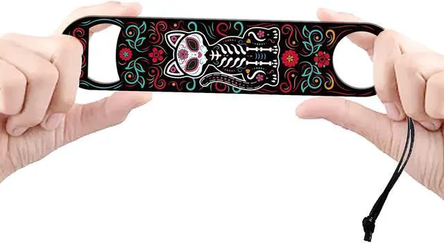 Alt view image 3 of 7 - GLOBLELAND Cat Skeleton Stainless Steel Bar Bottle Opener 7x1.5" Flat Bottle Opener Bar Key Gift for Home Kitchen Bar Restaurant Club