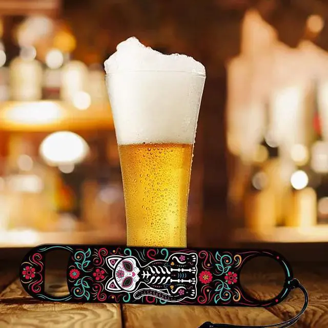Alt view image 5 of 7 - GLOBLELAND Cat Skeleton Stainless Steel Bar Bottle Opener 7x1.5" Flat Bottle Opener Bar Key Gift for Home Kitchen Bar Restaurant Club