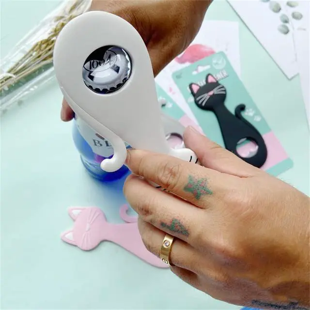 Alt view image 3 of 7 - Animal Cat shape Bottle Opener,Refrigerator Magnet Beer Bottle Openers,Creative kitchen supplies gift bottle opener.