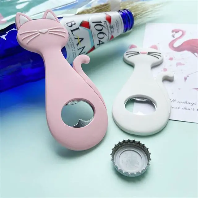 Alt view image 5 of 7 - Animal Cat shape Bottle Opener,Refrigerator Magnet Beer Bottle Openers,Creative kitchen supplies gift bottle opener.