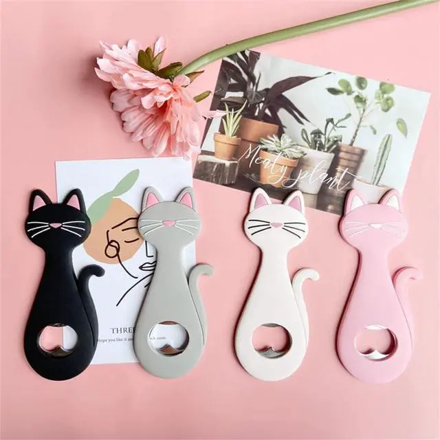 Alt view image 7 of 7 - Animal Cat shape Bottle Opener,Refrigerator Magnet Beer Bottle Openers,Creative kitchen supplies gift bottle opener.