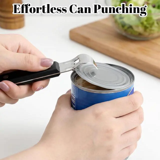 Alt view image 5 of 7 - Can Punch Opener 2Pcs Dual Sided Stainless Steel Bottle Opener | Non-Slip Handle, Manual Beer Bottle Openers, Rust-Resistant and Compact for Kitchen Bar Camping