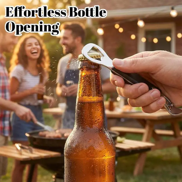 Alt view image 3 of 7 - Can Punch Opener 2Pcs Dual Sided Stainless Steel Bottle Opener | Non-Slip Handle, Manual Beer Bottle Openers, Rust-Resistant and Compact for Kitchen Bar Camping