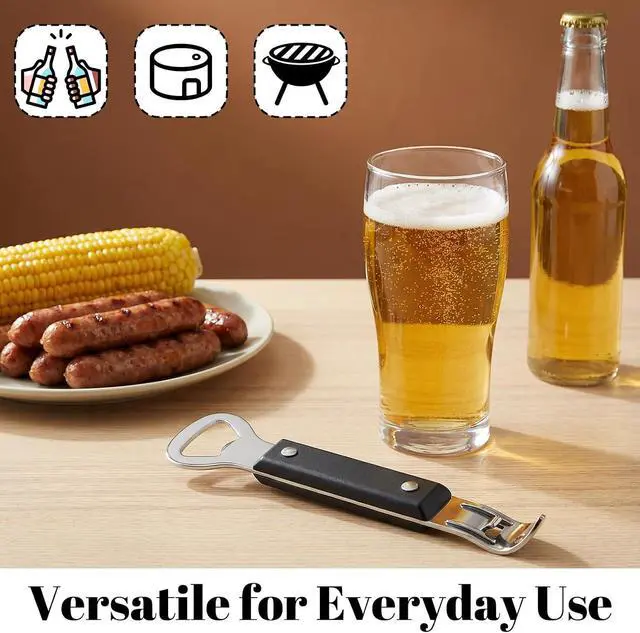 Alt view image 4 of 7 - Can Punch Opener 2Pcs Dual Sided Stainless Steel Bottle Opener | Non-Slip Handle, Manual Beer Bottle Openers, Rust-Resistant and Compact for Kitchen Bar Camping
