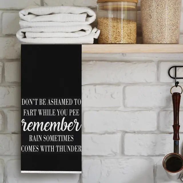 Alt view image 3 of 6 - Funny Bathroom Towels - Decorative Waffle Weave Bathroom Towels,Funny Kitchen Decor(16 X 24 Inches)