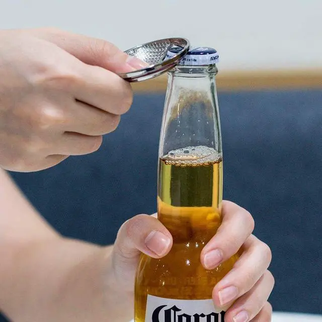 Alt view image 4 of 7 - Shield Keychain Bottle Opener, Beer Gifts Bottle Opener for Men, Husband, Dad, Grandpa, Boyfriend (Silver)
