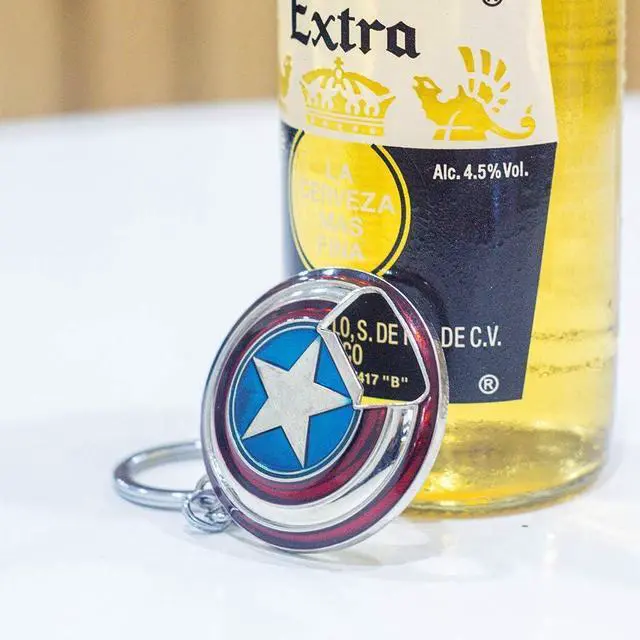 Alt view image 7 of 7 - Shield Keychain Bottle Opener, Beer Gifts Bottle Opener for Men, Husband, Dad, Grandpa, Boyfriend (Silver)