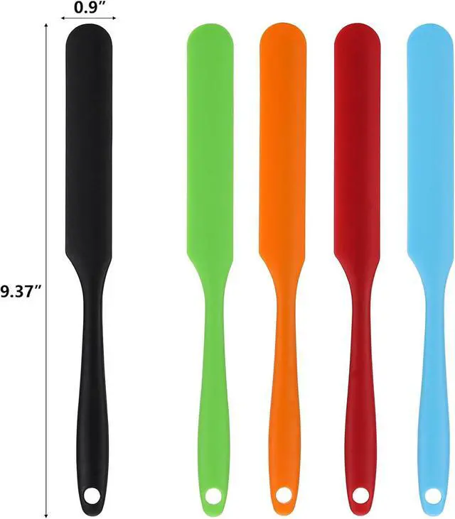 Alt view image 4 of 7 - 10 Pcs Silicone Jar Spatulas, 9.45 inch Non-Stick Heat Resistant Cake Cream Spatulas Set, Cake Cream Butter Spatulas(5 colors