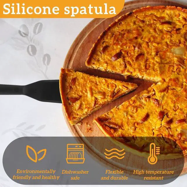 Alt view image 5 of 7 - 2 PCS Crepe Spatula Narrow Spatula Long Heat Resistant Silicone FlipperSpatula Non Stick for Cooking Egg Burgers Pizza Pancake Steak Omelet