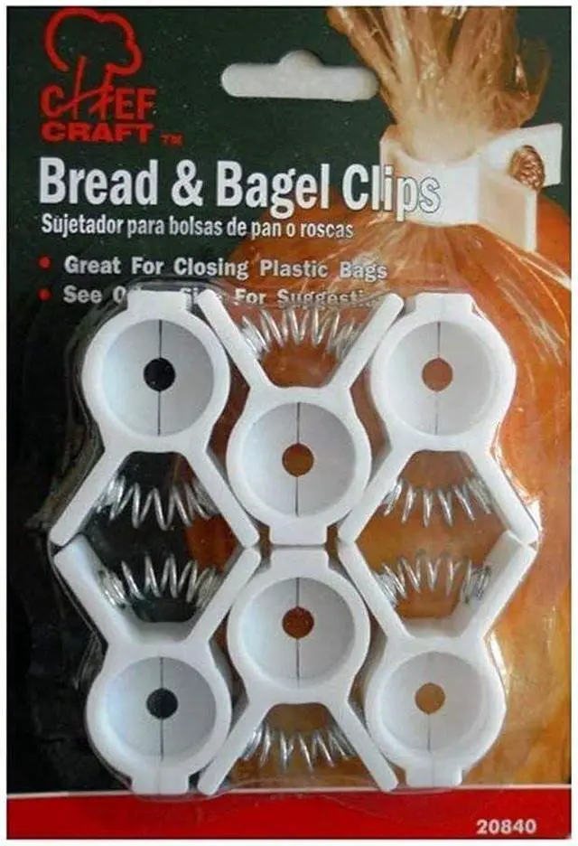 Alt view image 2 of 4 - Bread, Bagel, or Chips Clips Set, White (6-Count)