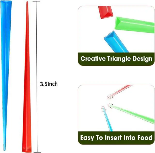Alt view image 2 of 7 - 100PCS 3.5 Inch Plastic Toothpicks for Appetizers Toothpicks Cocktail Picks for Drinks Cocktail Toothpicks,Colored Decorative Toothpicks for Appetizers Cocktail Skewers for Fruit Hamburger Sandwich