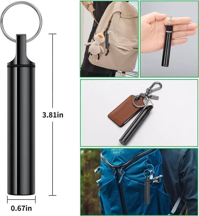 Alt view image 4 of 7 - Metal Portable Toothpick Holder Box 3 Pieces ,Pocket Waterproof Case Toothpicks Container with Keychain for Outdoor Picnic and Camping travel purse Ear Wax Removal Tool Case Needle Holder cotton swab