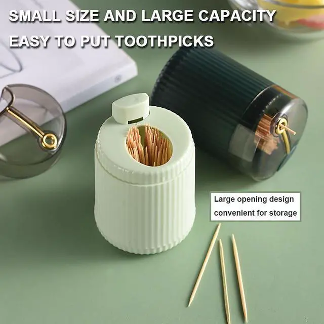 Alt view image 6 of 7 - Automatic Toothpick Dispenser Holder with Toothpicks, Pop Up Toothpick Dispenser, Toothpicks Container Storage Box - Christmas Decoration (Light Green+Red)