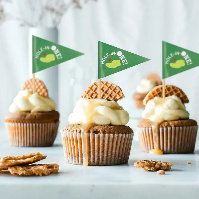Alt view image 5 of 6 - 50pcs Golf Themed Toothpick Flags, Paper Golf Flag Cocktail Picks Green Golf Cupcake Toppers Flags Golf Flag Toothpicks Golf Flag Decorations for Cupcakes 1st Birthday Cake Food Bar Decor