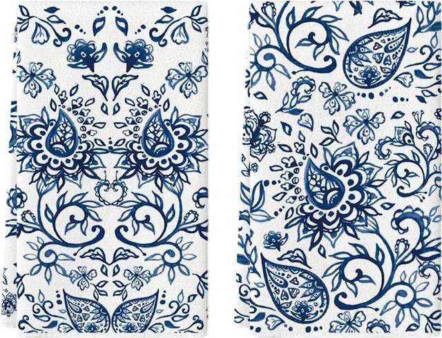 Main image of Artoid Mode Beige Floral Paisley Kitchen Towels Dish Towels, 18x26 Inch Seasonal Spring Decoration Hand Towels Set of 2
