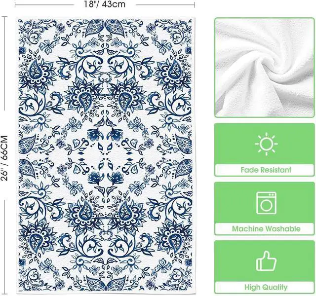 Alt view image 6 of 6 - Artoid Mode Beige Floral Paisley Kitchen Towels Dish Towels, 18x26 Inch Seasonal Spring Decoration Hand Towels Set of 2