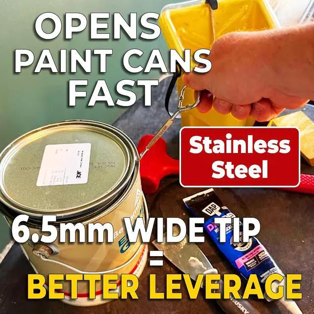 Alt view image 2 of 4 - U.S. Speaker Stainless Steel Paint Can Opener Wide Tip Paint Key with Bottle Opener Heavy Duty Painter Tool for Opening Paint Lids (5)