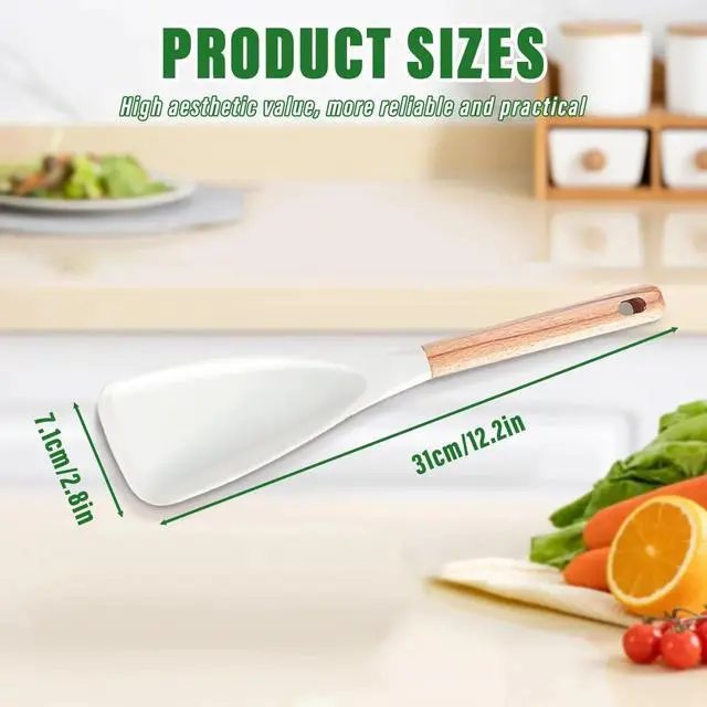 Alt view image 3 of 6 - Cedar and Ash Spoonula,Multifunction Spatula Cooking Spoon,Non stick Flat Serving Spoons, Heat Resistant Kitchen Cucharras for Mixing, Stiring, Scooping, Scraping, Basting (2 Black)