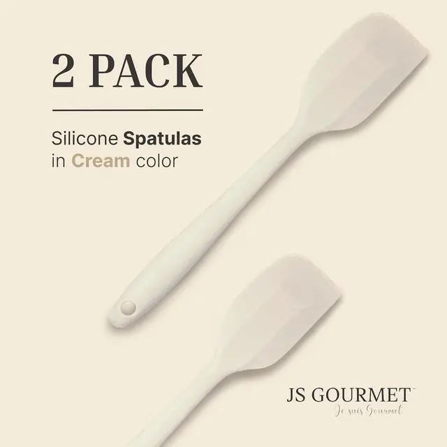 Alt view image 2 of 5 - Silicone Spatula Set 2-Piece Set of Rubber Spatulas for Non-Stick Cookware Kitchen Tools and Accessories with Comfortable Handles, Heat-Resistant Utensils for Cooking and Baking Cream