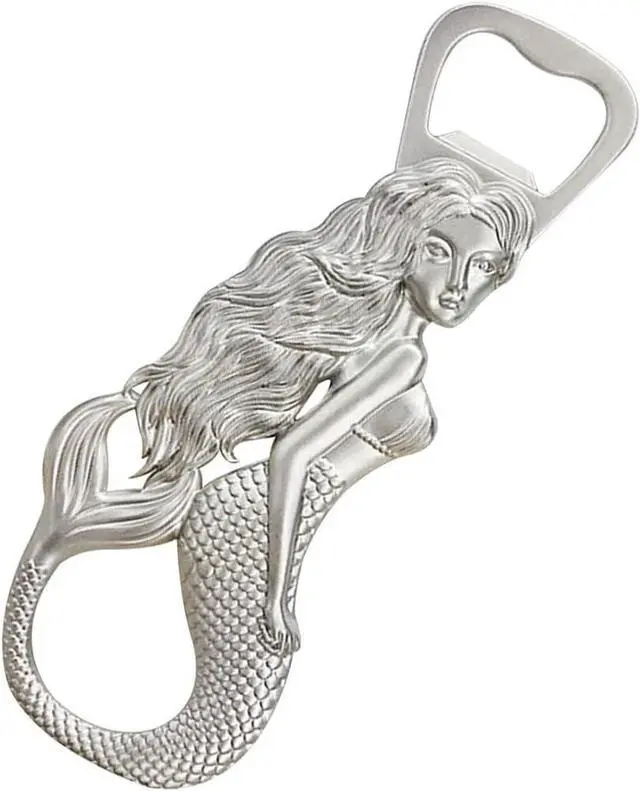 Main image of Mermaid Bottle Opener - Heavy Duty Beer Openers Fridge Magnet, Vintage Rustic Style Wine and Cap for Christmas, Home Party,Life Decor Kitchen