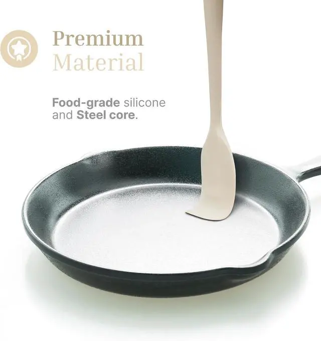 Alt view image 5 of 5 - Silicone Spatula Set 2-Piece Set of Rubber Spatulas for Non-Stick Cookware Kitchen Tools and Accessories with Comfortable Handles, Heat-Resistant Utensils for Cooking and Baking Cream