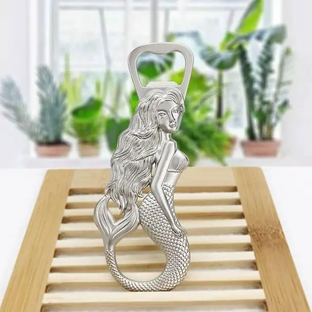 Alt view image 6 of 7 - Mermaid Bottle Opener - Heavy Duty Beer Openers Fridge Magnet, Vintage Rustic Style Wine and Cap for Christmas, Home Party,Life Decor Kitchen