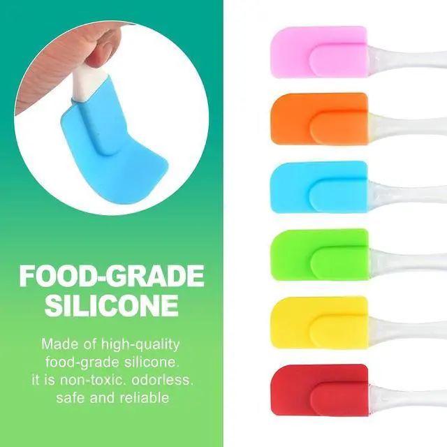 Alt view image 4 of 6 - slaixiu 6PCS Heat Resistant Silicone Spatulas - Non-Stick Mini Kitchen Tools for Baking, Cooking, Mixing & Jar Scraping, Durable & Flexible