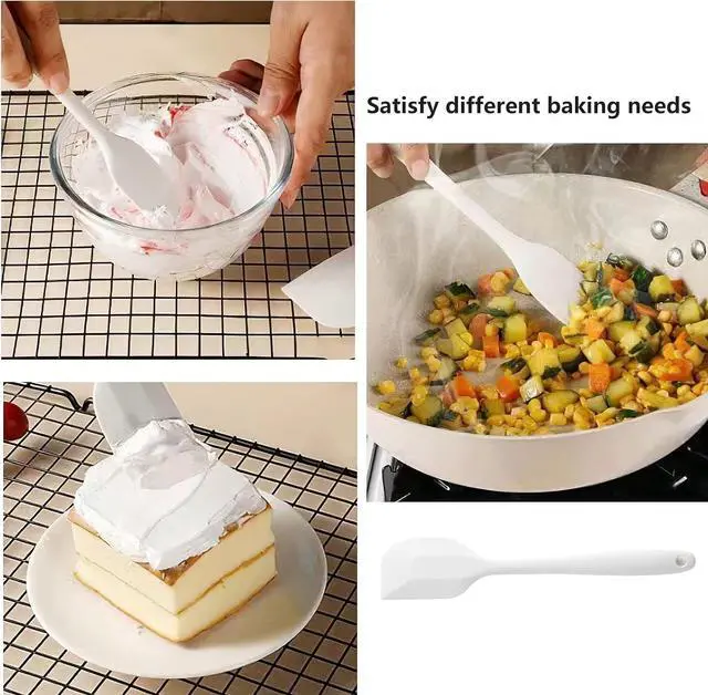 Alt view image 5 of 6 - White Silicone Spatula for Cooking, 10.8In Small Kitchen, Flexible Rubber for Baking