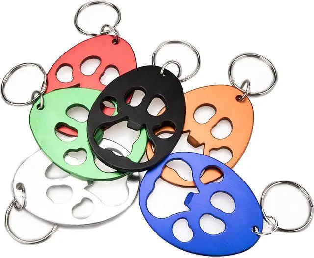 Alt view image 2 of 7 - Swatom Dog Paw Keychain Bottle Opener Beer Opener Tool, Key Tag Chain Ring, 6 Piece