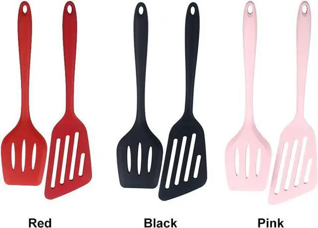 Alt view image 3 of 7 - 2pcs Silicone Spatula, Flexible Nonstick Rubber Fish Slotted Turner, Flipper Spatulas Heat Resistant Cookware for Baking, Frying,Cooking Seafood,Meat,Eggs,Omelets,Pancakes