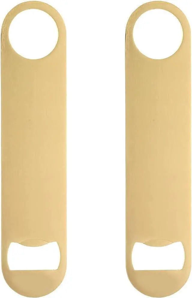 Main image of 2PCS Heavy Duty Stainless Steel Flat Bottle Opener Beer Bottle Opener 7" Speed Openers for Kitchen,Bar or Restaurant Birthday Wedding Bridal Shower Gifts (Gold,2)