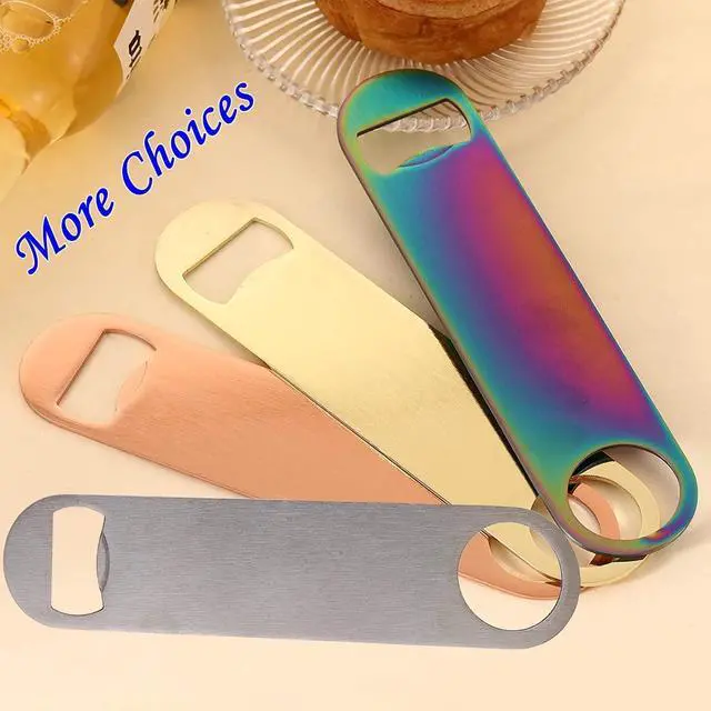 Alt view image 7 of 7 - 2PCS Heavy Duty Stainless Steel Flat Bottle Opener Beer Bottle Opener 7" Speed Openers for Kitchen,Bar or Restaurant Birthday Wedding Bridal Shower Gifts (Gold,2)