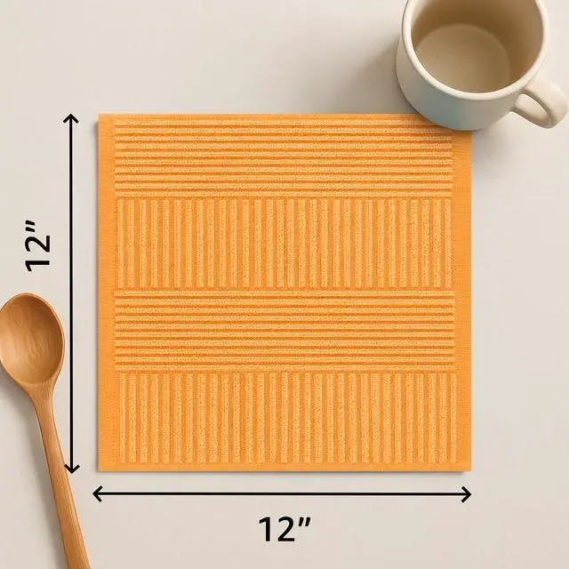 Alt view image 2 of 6 - DecorRack 100% Cotton Washcloths 12x12 in, Orange (10 Pack)