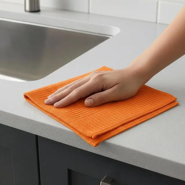Alt view image 3 of 6 - DecorRack 100% Cotton Washcloths 12x12 in, Orange (10 Pack)