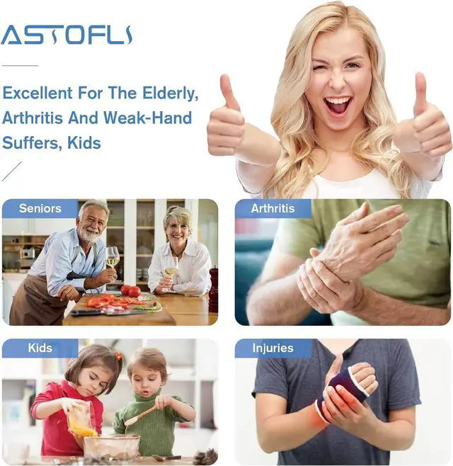 Alt view image 2 of 7 - Astofli 5 Pack Jar Opener For Seniors With Arthritis, Easy Twist Lid Opener Jar Opener For Opening Jars With 2 PCS Rubber Jar Gripper, Multi Can Openers Prime For Seniors With Arthritis