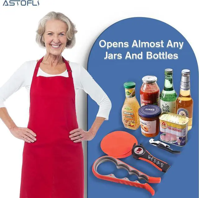 Alt view image 3 of 7 - Astofli 5 Pack Jar Opener For Seniors With Arthritis, Easy Twist Lid Opener Jar Opener For Opening Jars With 2 PCS Rubber Jar Gripper, Multi Can Openers Prime For Seniors With Arthritis